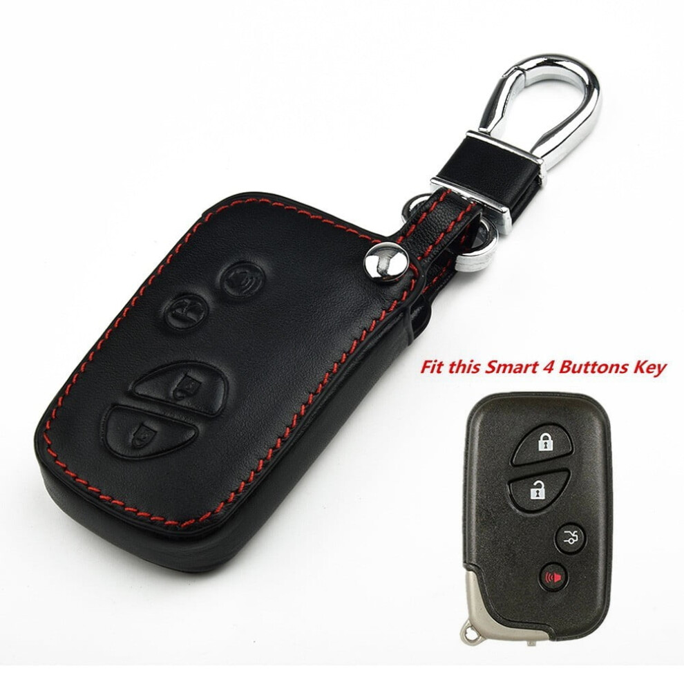 Leather Car Key Fob Case Cover For Lexus Es Gs Is Ls Lx Rx Ct 2006-2014 Light/Black 9329345221705