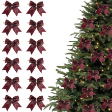 Julroséer i sammetglitter, 12 stycken
