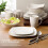 White Square Porcelain Dinnerware Set for 4 3