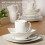 White Square Porcelain Dinnerware Set for 4 4