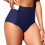 Slip bikini da donna blu navy a triangolo con tasca laterale 3