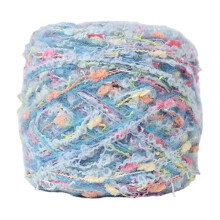 Art Yarn Hand Spun Hand Blended Roll Bright Multicolor Fibers For Hand Knitting Crochet Projects Perfect For Scarves Hats And Bags