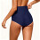 Slip bikini da donna blu navy a triangolo con tasca laterale 5