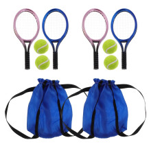 KALLORY 2-Piece Mini Tennis Racket Set for Dollhouse Decoration, Assorted Colors, Perfect for Sports Scene and Miniature Display