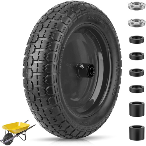 Pneu et roue increvables pour brouette 4.80/4.00-8 Solide 3"