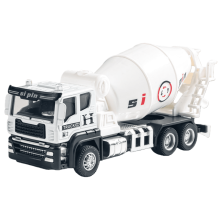 Inertia Friction-Powered Metal Construction Toy Cars: Dump Truck, Concrete Pump, Excavator, Cement Mixer – Compatible with Kids Ages 3-6