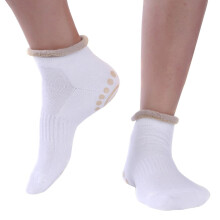 Witte katoenen yogasokken met gelnoppen voor extra grip, 1 paar