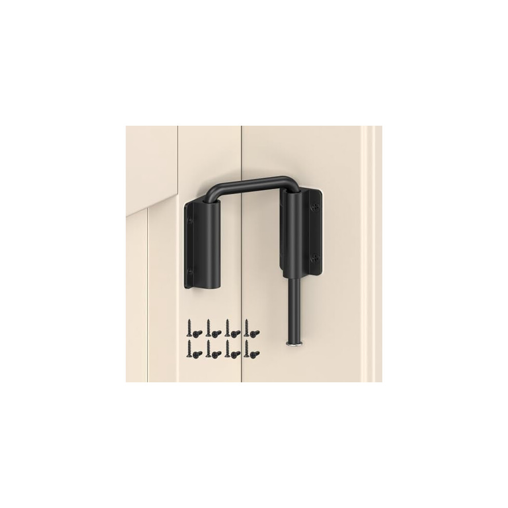 Upgraded Sliding Door Loop Lock, 90/180 Aluminum Alloy Latch For Barn Door, Closet, Fence, Window, Patio Â U-Bolt Security Lock (Black, 1Pc) 9329345223297