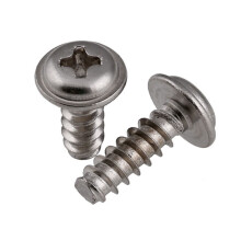 50Pcs M2 M2.2 M2.6 M3 M4 304 Stainless Steel Round Head Screws Flat Tail Self Tapping Screw Pan Head with Washer Screws