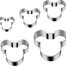 Mouse Cookie Cutter Sandwich Cutters for DIY Lunchbox Bento Box Fruit Cutters Vegetable Cutters, Pack of 5