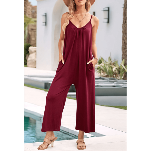 Dames casual jumpsuits rood S 2