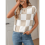 Damen Sommer Pullover mit Rundhalsausschnitt, kurzen Ärmeln und Farbblock-Design, Größe M 4