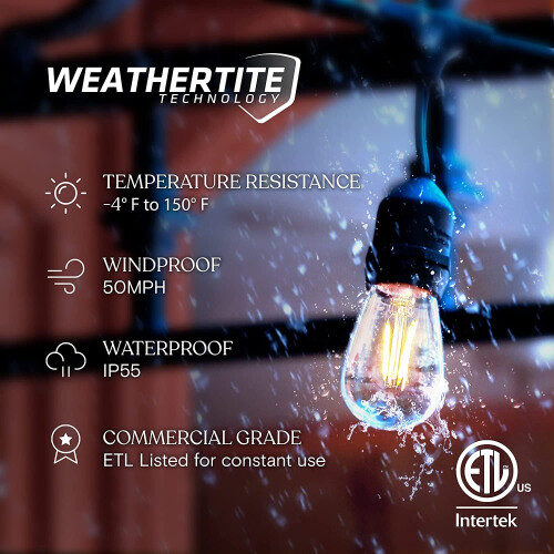 YANTON Ambience Pro24ft Αδιάβροχες λάμπες LED εξωτερικού χώρου – Ρυθμιζόμενες, Κρεμαστές, 7x2W 1