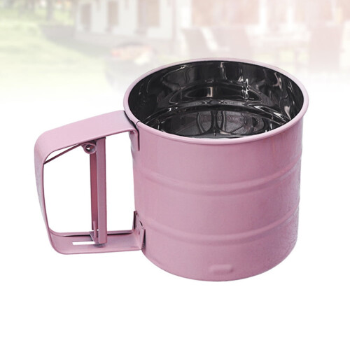 Stainless steel handheld small flour sifter random colors