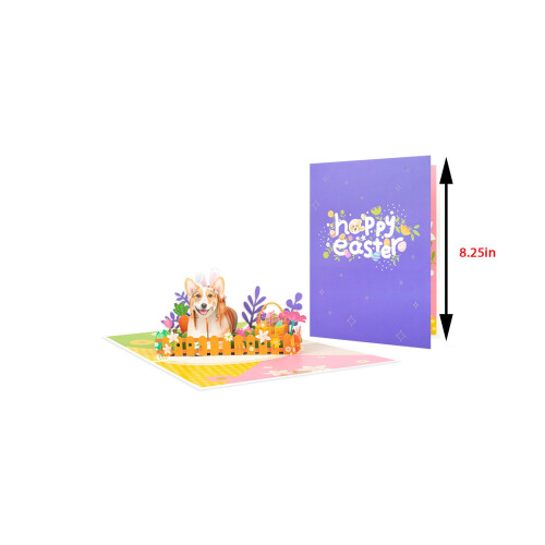 Cartão Pop-up de Páscoa com Cachorro 3D e Envelope de 21 cm (8,25 pol.) 1
