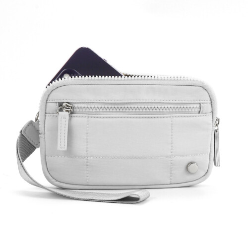 Iris Geldbörse, 2. Generation, wasserdicht, gesteppt, Nylon, grau, Damen 2