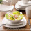 White Square Porcelain Dinnerware Set for 4 1