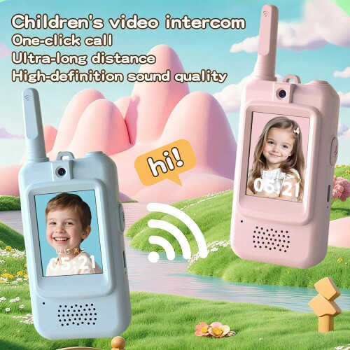 Βιντεο-walkie talkie για παιδιά, 2 επαναφορτιζόμενα Walkie Talkie με οθόνη, μεγάλης εμβέλειας 2