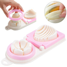 2-in-1 Manual Egg Cutter & Slicer – Multi-function Metal Tool for Century Eggs, Veggies, Fruits; Easy-Grip Design