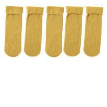 Ultra Soft Winter Socks Set Mid Calf Thermal Socks With Grippy Soles For Home Office And Long Travel Five Pairs SizeYellow