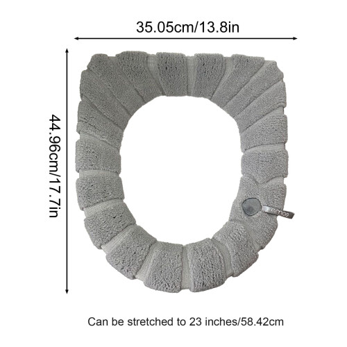 Protège-siège de toilette doux, épais, chaud, extensible et lavable 2