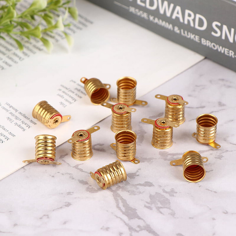 10Pcs E10 Screw-Type Copper Lamps Base Bulb Small Electric Bead Lamp Holder Home Experiment Circuit Electrical Test Accessories 9555307551768
