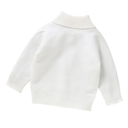 Mädchen Strickpullover Rundhals Langarm Weißer Pullover Baby Mädchen Warme Winterkleidung 18-24 Monate 1