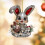 1PC Easter Rabbit Ornament, 2D Acrylic Glitter Rabbit with Egg Basket, 3.15" Hanging Decor for Easter Tree 6