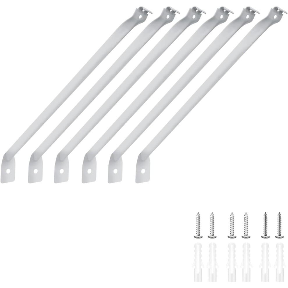 6-Pack 12" Metal Wire Shelving Support Brackets With Anchors & Screws Â Compatible With Standard Wire Shelving 9422877393503