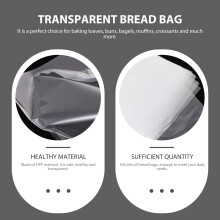 100Sets Assorted Color Bread Wrappers Plastic Bread Pouches for Cookie and Dessert Storage