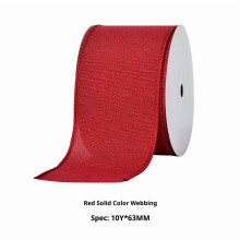 Rood lint met draadversteviging, 6,3 cm x 10 yards