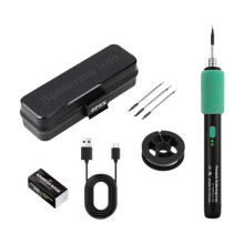 USB Rechargeable Cordless Soldering Iron Kit, 3-Temp Adjustable, Portable Wireless Soldering Iron for Small Projects, Compatible with K2F8