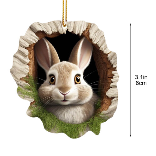 Easter Decor, Easter Decorations Tree Hole Ornament Shape With Rope, Cute Rabbit Design, Hanging Decoration, Easter Gift, Easter Decorations 2