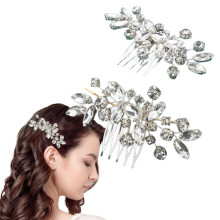2 Pcs Bridal Hair Combs, Sparkling Crystal Rhinestone Wedding Side Combs, Elegant Silver Hair Accessories for Bride, Bridesmaids, Prom