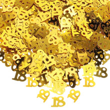 600Pcs Golden Number Confetti Plastic Birthday Table Decoration with Shiny Smooth Surface