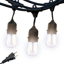 Guirlande lumineuse LED extérieure étanche YANTON Ambience Pro 7,3 m (24 pi) – Intensité variable, à suspendre, 7 ampoules Edison vintage de 2