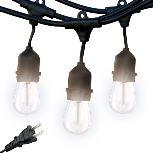 YANTON Ambience Pro24ft Αδιάβροχες λάμπες LED εξωτερικού χώρου – Ρυθμιζόμενες, Κρεμαστές, 7x2W
