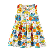 Kjole til småbørnspiger, forår, sommer, ny, vest, blomsterprint, moderigtige prinsessekjoler, størrelser 1-8 år