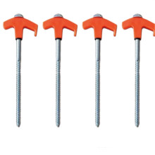 4 picchetti per tenda da 8" con vite, picchetti per tenda da terra, picchetti in metallo resistenti, picchetti filettati per tenda da terra