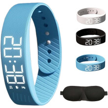 Fitsleeps Weckeruhr – Lautloses Vibrations-Weckarmband, Smartwatch ohne Schlummerfunktion für Damen und Herren (Blau), kompatibel mit iOS/Android