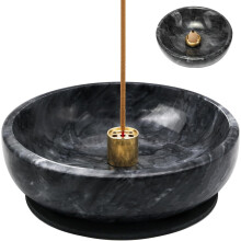 Marble Incense Burner, Handmade Incense Stick Incense Burner Reflux Burner, Ideal for use in Meditation, Incense Smokers and Decoration. (Grey)