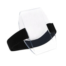 Arm Badge Holder with Adjustable Belt Plastic Card Sleeve Name Label Badge Holder Waterproofs Ski Pass Holder