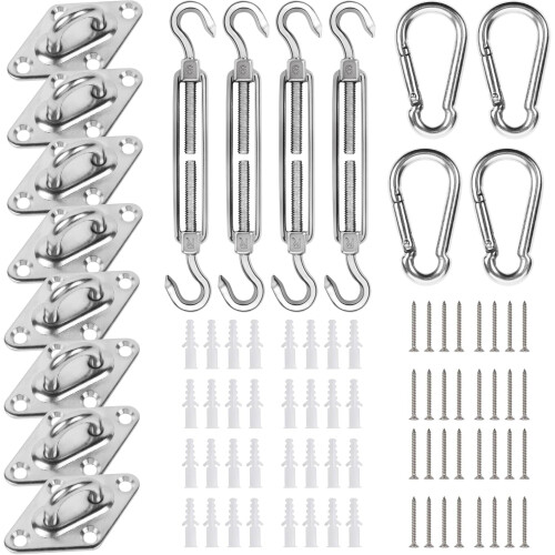 Sun Shade Sail Hardware Kit80-Piece Stainless Steel