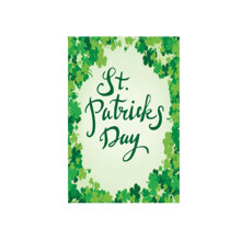 Affiche décorative de la Saint-Patrick avec bordure de trèfles, idéale pour la décoration murale de la maison ou du bureau, ou comme cadeau pour
