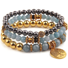 Healing Crystal Bracelets for Women, 8mm Beaded Natural Stone Stretch Chakra Bracelets Tree of Life Bracelet Jewelry Gifts for Women