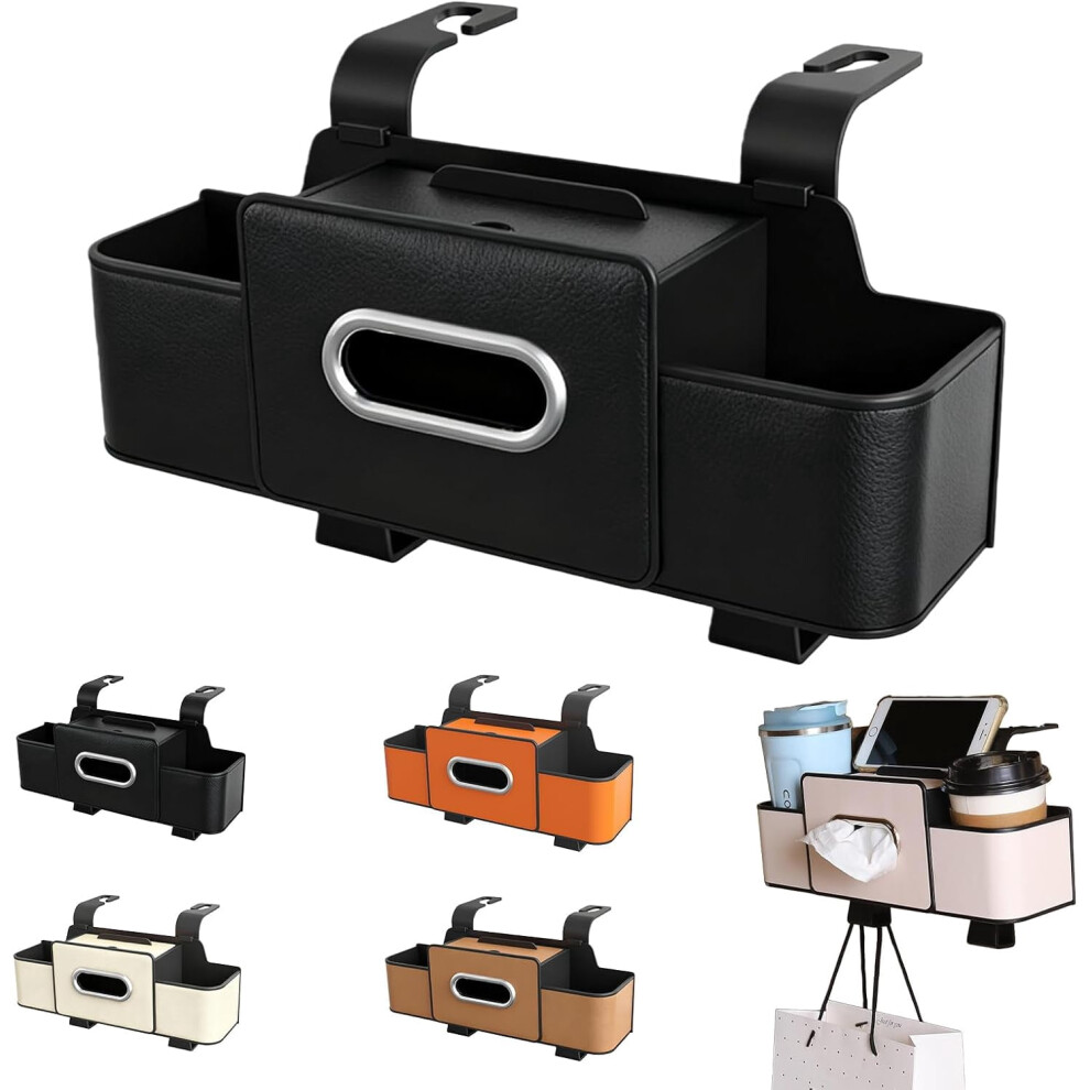 Backseat Organizers Hanging Storage, Car Seat Back Organizer With Tissue Holder, For Hold Phone,Drinks,Handbag,Compatible With Most Vehicles (Black) Black 9399596603728