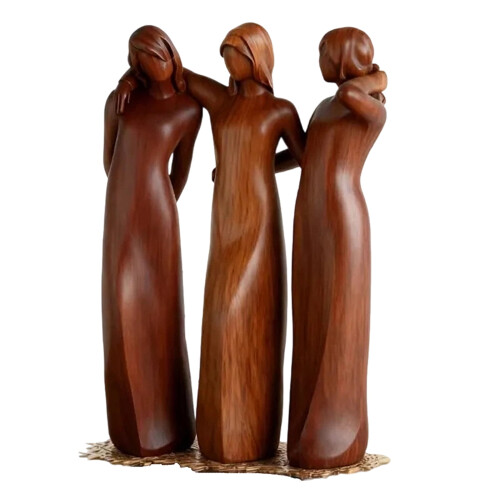 Vintage χειροποίητο γλυπτό resin3sisters