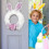 Plush Bunny Ear Wreath with Bow & Paw Prints 4
