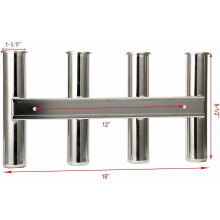 Marine Grade Stainless Steel Fishing Rod Rack, Mirror Finish, Wall Mounted for Boat Yacht