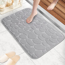 Badmat van traagschuim, zilvergrijs, antislip, absorberend, 20x30 inch